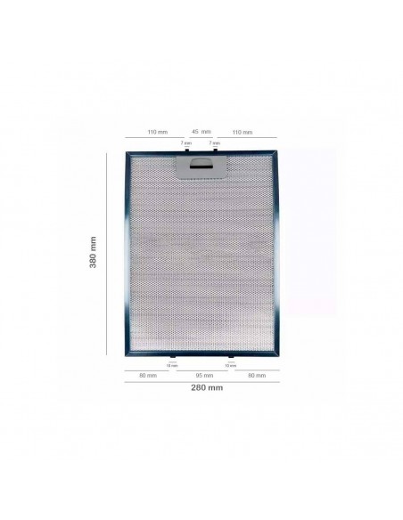 Filtre anti-graisse Hotte aspiranteTEKA C610 C620 C6420 38x28 cm (courbe)