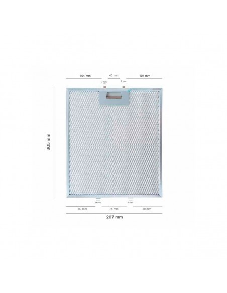 Filtre anti-graisse Hotte aspirante Fagor Elica 265x305 mm