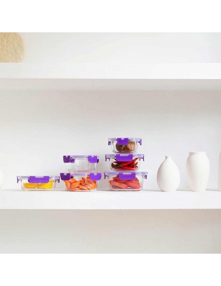 Boîte hermétique en cristal avec fermeture hermétique sans BPA