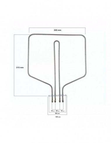 Résistance inférieure pour four Teka 900/300W -...