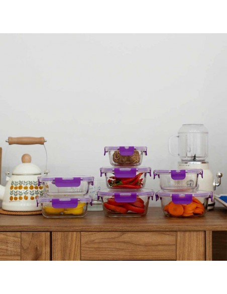 Boîte hermétique en cristal avec fermeture hermétique sans BPA