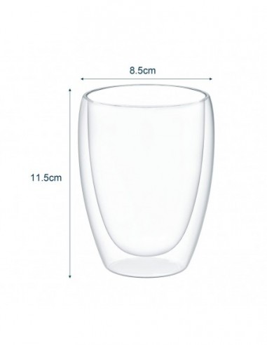 Ensemble de 4 verres en double cristal de 350 ml.