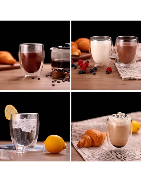 Ensemble de 4 verres en double cristal de 350 ml.