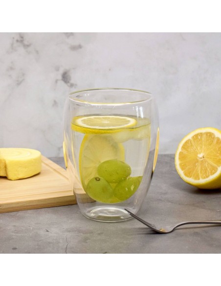 Ensemble de 4 verres double paroi en cristal de 250 ml.