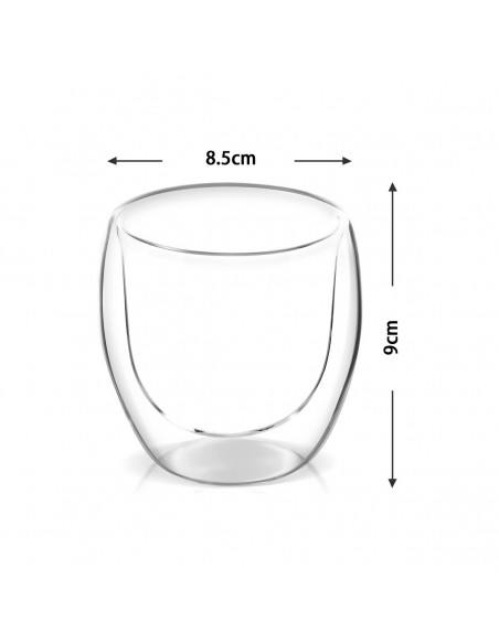 Ensemble de 4 verres double paroi en cristal de 250 ml.