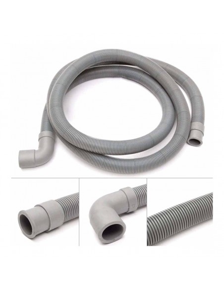 Tuyau de vidange pour lave-linge Ø 22/20 x 1800mm avec embouts à 90/180 degrés.